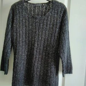 Carolyn Taylor Women's Black/Silver Thread Sweater- NEVER WORN